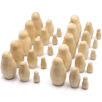 Load image into Gallery viewer, Lot of Blank Nesting Dolls of 10 Sets by 3 pcs Blank Wooden Matryoshka Dolls
