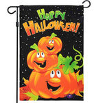 Load image into Gallery viewer, G128  Halloween Garden Flag, Happy Halloween Quote with Pumpkins Garden Yard Decorations,   12x18 Inch  Printed 150D Polyester  Rustic Holiday Seasonal Outdoor Flag