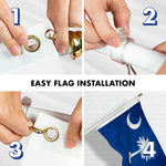 Load image into Gallery viewer, G128  6 Feet Tangle Free Spinning Flagpole (White) South Carolina Flag Brass Grommets Embroidered 3x5 ft (Flag Included) Aluminum Flag Pole