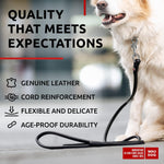 Load image into Gallery viewer, Rolled Leather Dog Leash 4 ft x 0.4 in All Sizes Black