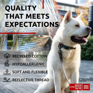 WAUDOG Recycled Cotton Dog Leash 6 Ft 10 Ft Eco Friendly Collar for Small Medium & Large Dogs Reflective Dog Leash for Medium Dogs Strong Leashes for Large Breed Dogs Puppy Leash for Small Dogs
