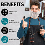 Load image into Gallery viewer, White Disposable Beard Covers for Men 18 Inch Pack of 100 Spunbond Polypropylene Beard Guards Food Service Breathable Lightweight Facial Hair Covering with Single Loop