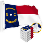 Load image into Gallery viewer, G128 5 Pack: North Carolina State Flag  4x6 Ft  StormFlyer Series Embroidered 220GSM Spun Polyester  Embroidered Design, Indoor/Outdoor, Brass Grommets, Heavy Duty, All Weather
