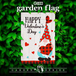 Load image into Gallery viewer, G128 Garden Flag Happy Valentine's Day Gnome Holding Plain Heart 12x18 Blockout Fabric