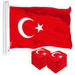 Load image into Gallery viewer, G128 10 Pack: Turkey Turkish Flag  3x5 Ft  LiteWeave Pro Series Printed 150D Polyester  Country Flag, Indoor/Outdoor, Vibrant Colors, Brass Grommets, Thicker and More Durable Than 100D 75D Polyester