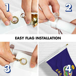 Load image into Gallery viewer, G128 Combo Pack: 6 Ft Tangle Free Spinning Flagpole (White) &amp; Kansas Flag 3x5 Ft Printed 150D Polyester, Brass Grommets (Flag Included) Aluminum Flag Pole