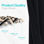 Load image into Gallery viewer, Blackout Curtains for Bedroom Pack of 2 Window Hanging Panels 52x63 in Black
