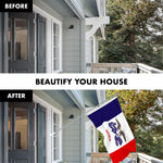 Load image into Gallery viewer, G128 Combo Pack: 6 Ft Tangle Free Aluminum Spinning Flagpole (Silver) &amp; Iowa IA Deluxe State Flag 3x5 Ft, ToughWeave Series Embroidered 300D Polyester  Pole with Flag Included