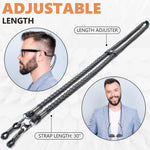 Load image into Gallery viewer, Eye Glass String Strap Holder Premium ECO Leather 2 Cords Black 30 inch Length
