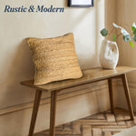 Load image into Gallery viewer, The Fine Living Co. Jute Throw Pillow Covers Braided Decorative Pillow Covers Farmhouse Accent Pillows for Couch Living Room Decor 18 x 18 inch Natural 1Pc
