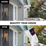 Load image into Gallery viewer, G128 Combo Pack: 5 Ft Tangle Free Aluminum Spinning Flagpole (Silver) &amp; Christian Flag 2x3 Ft, LiteWeave Pro Series Printed 150D Polyester  Pole with Flag Included