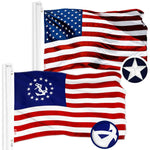 Load image into Gallery viewer, G128 Combo Pack: American USA Flag 20x30 In &amp; American USA Yacht Ensign Flag 20x30 In  Both ToughWeave Series Embroidered 210D Polyester, Embroidered Design, Vibrant Colors, Brass Grommets