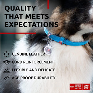 WAUDOG Ultra Soft Rolled Leather Dog Collar for Small Dogs Soft Padded Dog Collars for Medium Dogs Puppy Collars for Large Breed Dogs Male and Female Dog Collar
