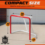Load image into Gallery viewer, Metal Street Hockey Goal 28x20 inch Heavy Duty Steel Frame with Net Outdoor Hockey Net for Youth &amp; Adults Ball Roller &amp; DEK Hockey Practice Goal Easy Assembly