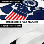 Load image into Gallery viewer, G128  6 Feet Tangle Free Spinning Flagpole (Black) US Coast Guard Double Sided Brass Grommets Embroidered 3x5 ft (Flag Included) Aluminum Flag Pole