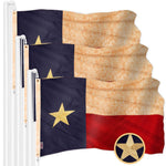 Load image into Gallery viewer, 3 Pack: Texas TeaStained Flag 2x3 Ft ToughWeave Pro Series Embroidered 420D Polyester Embroidered Design, Indoor/Outdoor, Brass Grommets, High Quality
