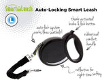 Load image into Gallery viewer, Smart Retractable Leash L – Black, 15ft, Up to 65lbs / 29kg, with Safety Features for Every Walk
