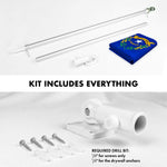 Load image into Gallery viewer, G128 Combo Pack: 6 Ft Tangle Free Aluminum Spinning Flagpole (Silver) &amp; Nevada NV State Flag 3x5 Ft, ToughWeave Series Embroidered 300D Polyester  Pole with Flag Included