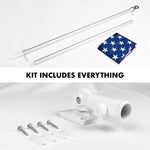 Load image into Gallery viewer, G128  5 Feet Tangle Free Spinning Flagpole (Silver) American Flag Brass Grommets Embroidered 2x3 ft American Flag Brass Grommets (Flag Included) Aluminum Flag Pole