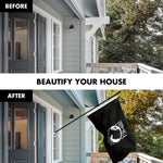 Load image into Gallery viewer, G128 Flag Pole 6 FT Black Tangle Free &amp; POW MIA Flag Emb 3x5 FT Combo Embroidered Spun Polyester
