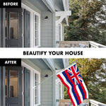 Load image into Gallery viewer, G128 Combo Pack: 6 Ft Tangle Free Aluminum Spinning Flagpole (Silver) &amp; United Kingdom UK Flag 3x5 Ft, ToughWeave Series Embroidered 300D Polyester  Pole with Flag Included