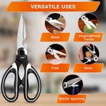 Load image into Gallery viewer, Kitchen Scissors All Purpose Heavy Duty Multifunctional Kitchen Shears for Food Heavy Duty with Ergonomic Handle &amp; Corrosion Resistant Blades Designed for Fish Nuts Vegetables &amp; Bottle Opening