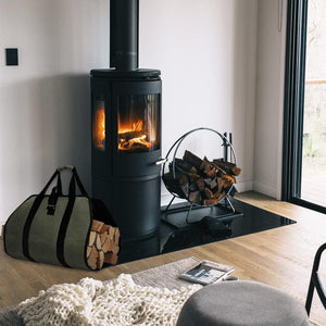 Wood Stove Accessories Firewood Carrier Wood Carrier for Firewood Holder BBQ Accessories   Log Tote Bag Fire Wood Log Carrier for Firewood Carriers with Handles   Waxed Canvas Firewood Log Carrier