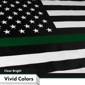 Thin Green Line American Flag 150D Polyester 3x5 FT Printed Flag Honoring Men