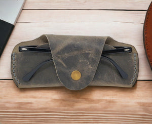 Soft Leather Glasses Case Slim Eyeglass Sleeve Case  Sunglass Case for Men and Women Retro Design Eyewear Case