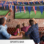 Load image into Gallery viewer, G128 American USA Pennant Banner  Flag 7 x 8 Inch, Full String 9.8 Feet  Printed 150D Polyester, Decorations For Bar, School, Festival Events Celebration (Total 10 PCS)