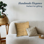 Load image into Gallery viewer, The Fine Living Co. Jute Throw Pillow Covers Braided Decorative Pillow Covers Farmhouse Accent Pillows for Couch Living Room Decor 18 x 18 inch Natural 1Pc
