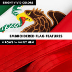 Load image into Gallery viewer, G128 Combo Pack: 5 Ft Tangle Free Aluminum Spinning Flagpole (White) &amp; Mexico Mexican Flag 2.5x4 Ft, Double ToughWeave Series Double Sided Embroidered 210D Polyester  Pole with Flag Included