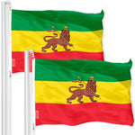 Load image into Gallery viewer, Ethiopia Lion Ethiopian Flag 3x5 Ft 2Pack 150D Printed Polyester By G128