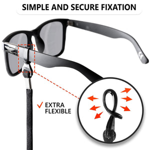 SIGONNA Eye Glasses String Holder Strap  Eyeglass Straps Cords for Men Women Eyeglass Holders Around Neck Sunglasses String Chain Lanyard Retainer 2 Pcs (Black Red)