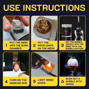 Smoking Gun Edible NONtoxic Bubble Mixture for Cocktail 2x8oz Smoker Machine