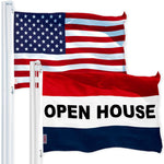 Load image into Gallery viewer, G128 Combo Pack: USA American Flag 3x5 Ft 150D Printed Stars &amp; Open House Flag 3x5 Ft 150D Printed