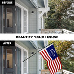 Load image into Gallery viewer, G128 Combo Pack: 5 Ft Tangle Free Aluminum Spinning Flagpole (Black) &amp; Betsy Ross 1776 Flag 2x3 Ft, ToughWeave Series Embroidered 300D Polyester  Pole with Flag Included