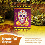 Load image into Gallery viewer, G128 Combo Pack: Garden Flag Stand Black 36 in x 16 in &amp; Garden Flag Day of the Dead Decoration Sugar Skull 12x18 DoubleSided Blockout Fabric