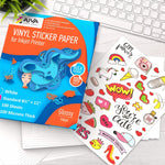 Load image into Gallery viewer, Printable Vinyl Sticker Paper   Waterproof Decal Paper for Inkjet Printer   30 Self Adhesive Sheets   Glossy White   Standard Letter Size 8.5 x11