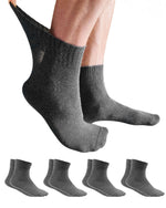 Load image into Gallery viewer, Mens Diabetic Socks With Loose Fitting Tops Size 9 to 12 Gray 4 Pairs Seamless Thin Cotton Diabetic Ankle Socks for Men