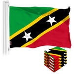 Load image into Gallery viewer, G128 5 Pack: Saint Kitts and Nevis Flag  3x5 Ft  LiteWeave Pro Series Printed 150D Polyester  Country Flag, Indoor/Outdoor, Vibrant Colors, Brass Grommets, Thicker and More Durable Than 100D 75D Polyester