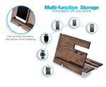 Load image into Gallery viewer, Wood Phone Docking Station Ash Key Hooks Wallet Stand Watch Organizer for Men

