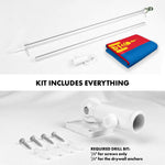 Load image into Gallery viewer, G128 Combo Pack: 6 Ft Tangle Free Aluminum Spinning Flagpole (Silver) &amp; Mongolia Mongolian Flag 3x5 Ft, LiteWeave Pro Series Printed 150D Polyester  Pole with Flag Included