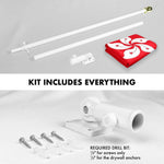 Load image into Gallery viewer, G128 Combo Pack: 6 Ft Tangle Free Spinning Flagpole (White) &amp; Hong Kong Flag 3x5 Ft Printed 150D Polyester, Brass Grommets (Flag Included) Aluminum Flag Pole