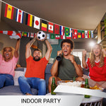 Load image into Gallery viewer, G128 2022 World Cup Bunting Banner  Flag 11 x 7.5 Inch, Full String 40 Feet  LiteWeave Pro Series Printed 150D Poly  String Flag Decor for Fan Club Party, Soccer Events, World Cup Fan Celebration