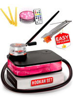 Load image into Gallery viewer, Portable Hookah Set With Everything Black Portable Hookah Set for Travel with Flat Hookah Box Portable Hookah Kit with Charcoal Holder &amp; Coal Cover Travel Shisha Hookah Set