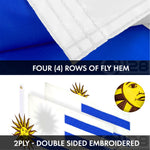 Load image into Gallery viewer, G128 Combo Pack: USA American Flag 3x5 Ft Embroidered Stars &amp; Uruguay (Uruguayan) Flag 3x5 Ft Doublesided Embroidered 210D