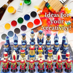 Load image into Gallery viewer, Unpainted Wood Chess Pieces Set of 32 pcs Chess Sets for DIY Craft Unfinished
