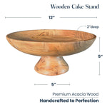 Load image into Gallery viewer, The Fine Living Co. Wooden Fruit Bowl Large Serving Platter for Dessert Round Shaped Serving Bowl for Cake Snacks Acacia Wood Bowls for Centrepiece Wedding Natural 12 x2
