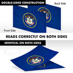 Load image into Gallery viewer, G128  6 Feet Tangle Free Spinning Flagpole (Black) Utah Double Sided Brass Grommets Embroidered 3x5 ft (Flag Included) Aluminum Flag Pole